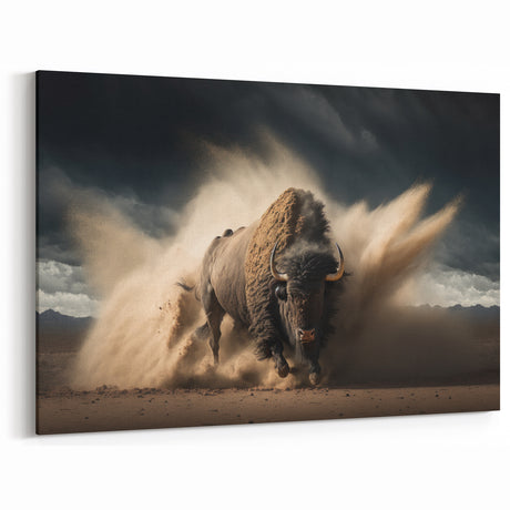 Charging Bison Art – Dynamic Buffalo Wall Art for Bold Interiors