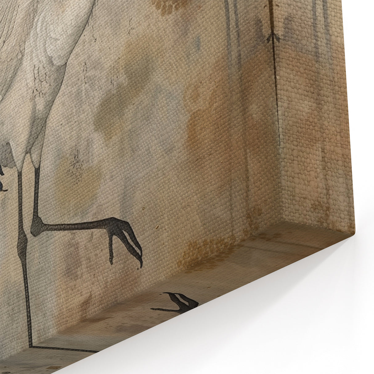 Exquisite Crane Wall Art – Golden Crane Elegance on Canvas & Acrylic