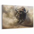 Dynamic Buffalo Wall Art - Powerful Bison Canvas Print for Rustic Decor