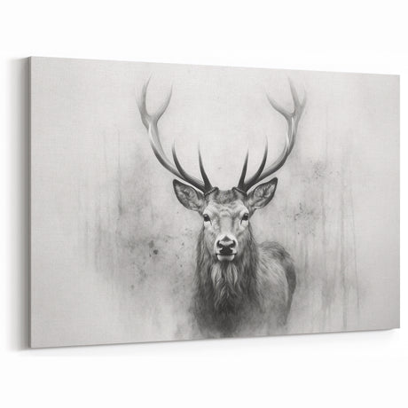 Elegant Deer Wall Art - Minimalist Wildlife Decor - Deer Canvas Print