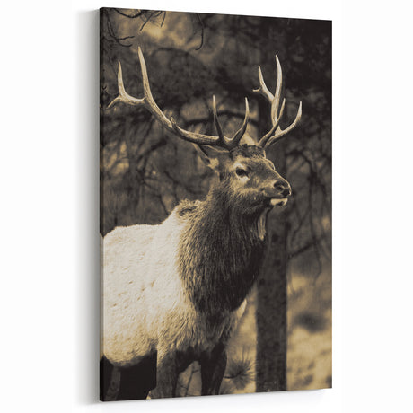Vintage Deer Wall Art - Rustic Wilderness Decor - Deer Canvas Print