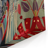 Vibrant Crane Wall Art - Colorful Crane in Floral Wonderland Canvas