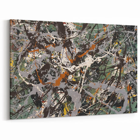 Modern Abstract Splatter Canvas Art - Earthy Dynamic Spots