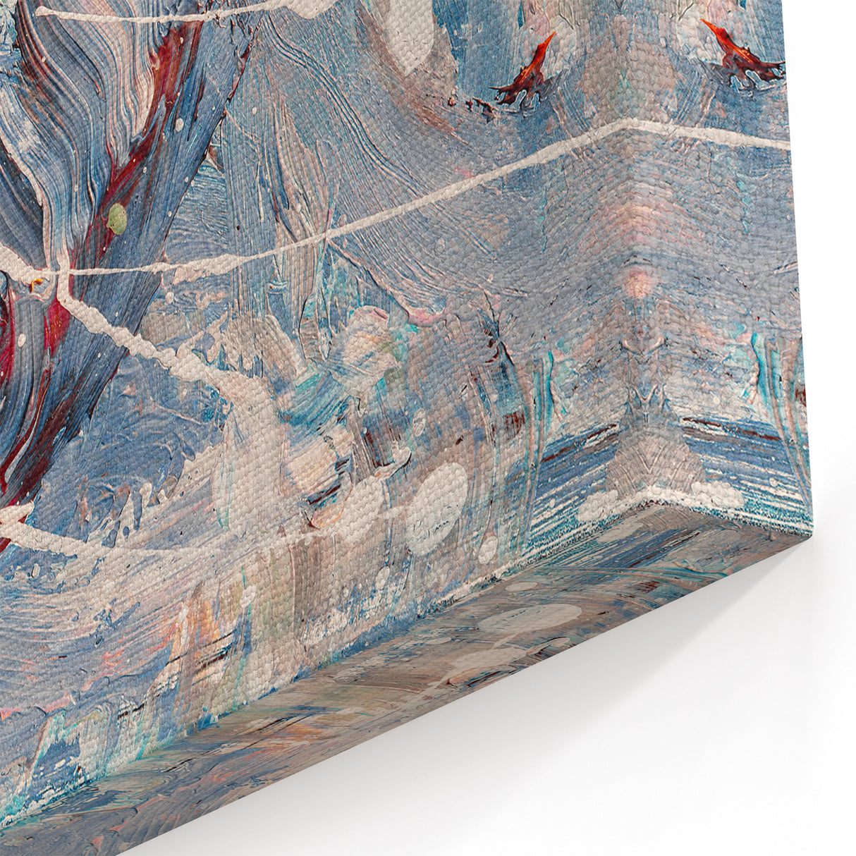 Serene Abstract Splatter Canvas Art - Soothing Blue Waves
