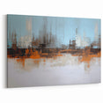 Modern Earthy and Blue Abstract Strokes and Lines Art