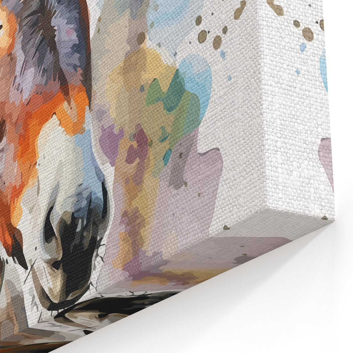 Colorful Donkey Wall Art - Watercolor Farmhouse Canvas Print