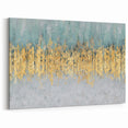 Gold and Teal Abstract Art - Modern Brush Strokes Canvas Print