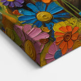 Floral Raven Art - Playful Crow Painting in Blooming Garden