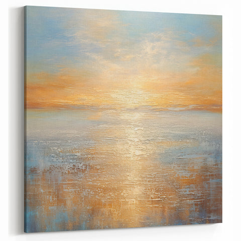 Abstract Nature Prints | Serene Sunrise Over Water Canvas Art