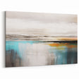Vibrant Turquoise and Orange Abstract Strokes and Lines Art