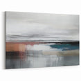 Elegant Grey and Turquoise Abstract Strokes and Lines Art