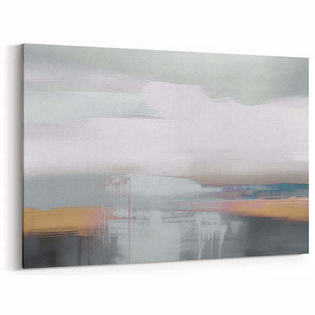 Soft Pastel and Grey Abstract Strokes and Lines Art