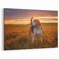 Beagle Wall Art - Stunning Beagle Canvas Art with Sunset - Beagle Decor