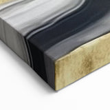 Navy and Gold Marble Abstract Strokes and Lines Art