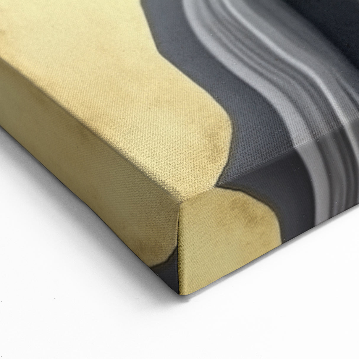 Abstract Brush Strokes with Gold and Grey | Modern Line Art Canvas