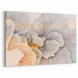 Delicate Floral Line Art - Modern Abstract Brush Strokes Canvas