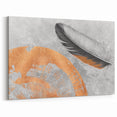 Feather and Circle Abstract Art - Modern Brush Strokes Canvas