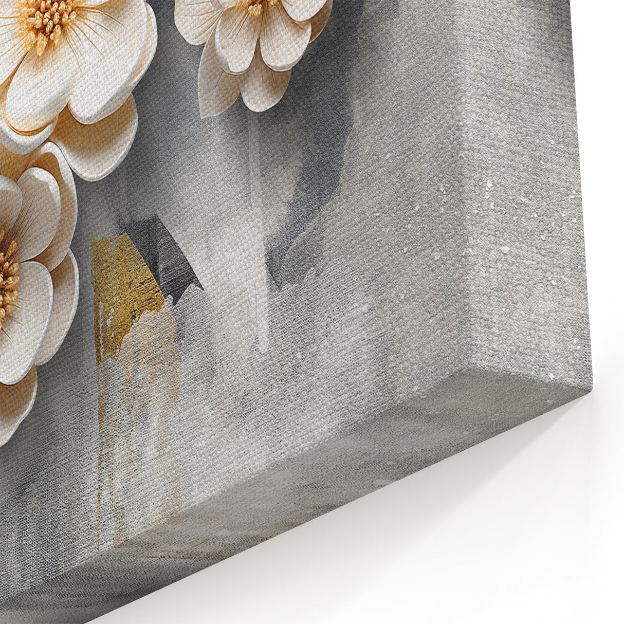 Elegant Floral 3D Art - Modern Abstract Brush Strokes Canvas