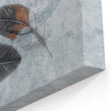 Feathers and Tree Rings Abstract Art - Modern Brush Strokes Canvas