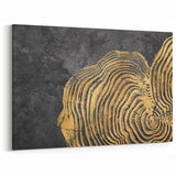 Golden Tree Rings Abstract Art - Modern Minimalist Canvas