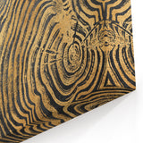 Golden Tree Rings Abstract Art - Modern Minimalist Canvas