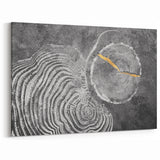 Golden and Silver Tree Rings Abstract Art - Modern Minimalist Canvas