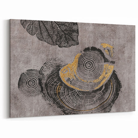 Minimalist White and Gold Abstract Art - Modern Line Canvas