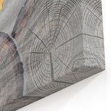 Gold Vein Line Art - Abstract Tree Rings on Grey Canvas