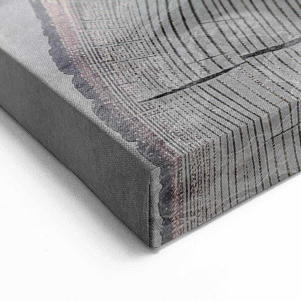 Gold Vein Line Art - Abstract Tree Rings on Grey Canvas