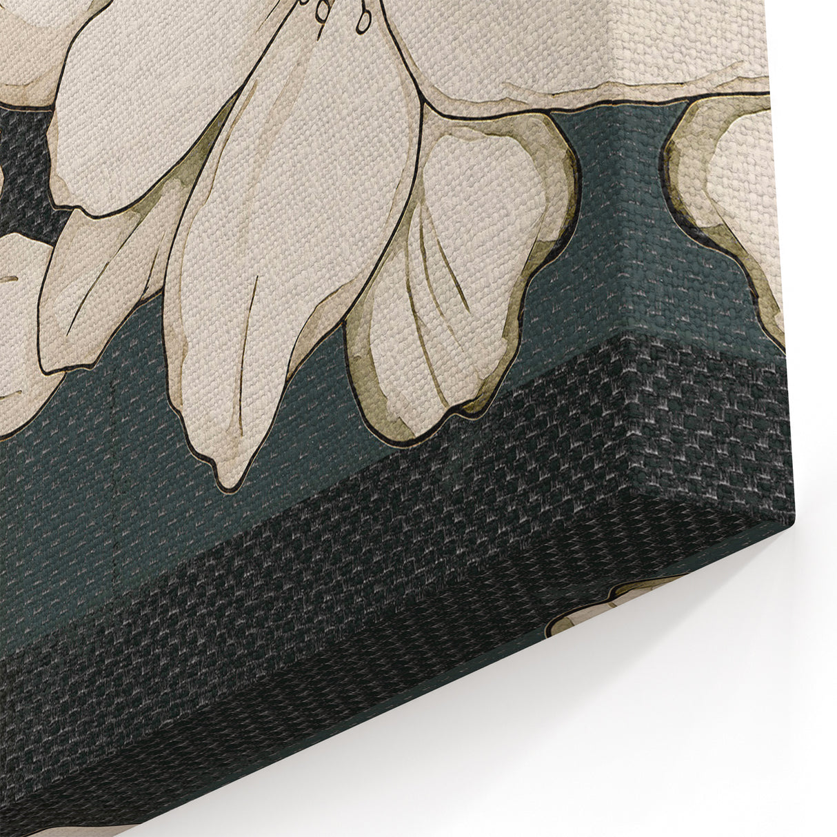 Monochrome Floral Abstract Art - Modern Line Canvas