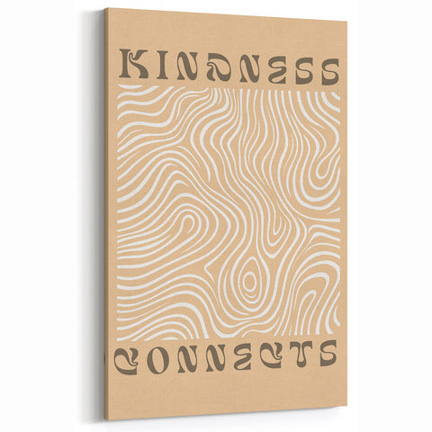 Kindness Connects - Minimalist Abstract Art with Inspirational Quote