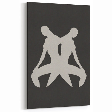 Minimalist Mirrored Figure Art - Modern Abstract Silhouette Decor