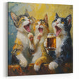 Playful Cats with Beer Wall Art - Fun Cat Canvas for Lighthearted Decor