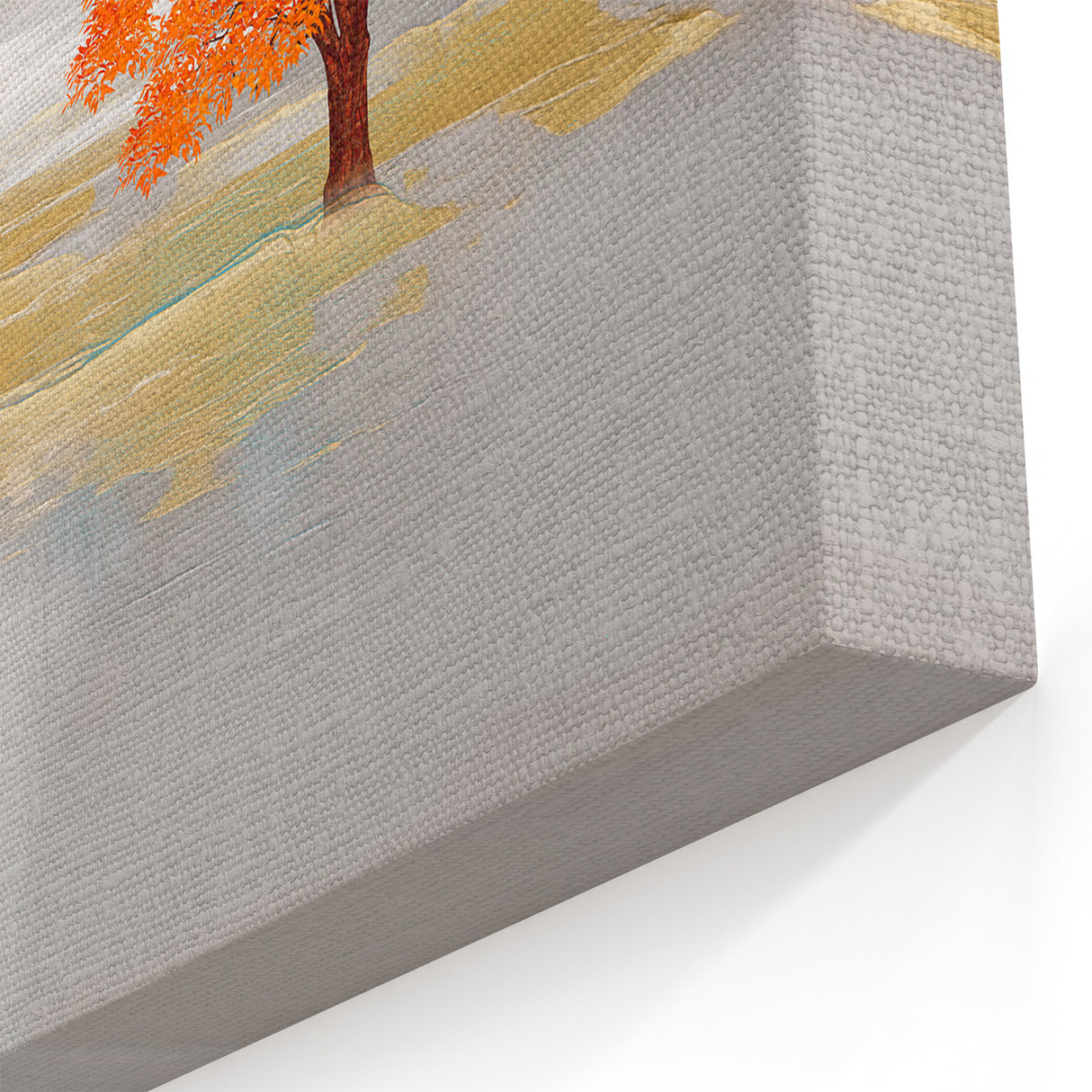 Autumn Solitude Modern Strokes and Lines Abstract Art on Canvas