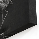 Monochrome Flamingo Wall Art - Black and White Flamingo Canvas Print