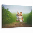 Energetic Corgi Wall Art - Corgi Canvas Print - Playful Corgi Decor