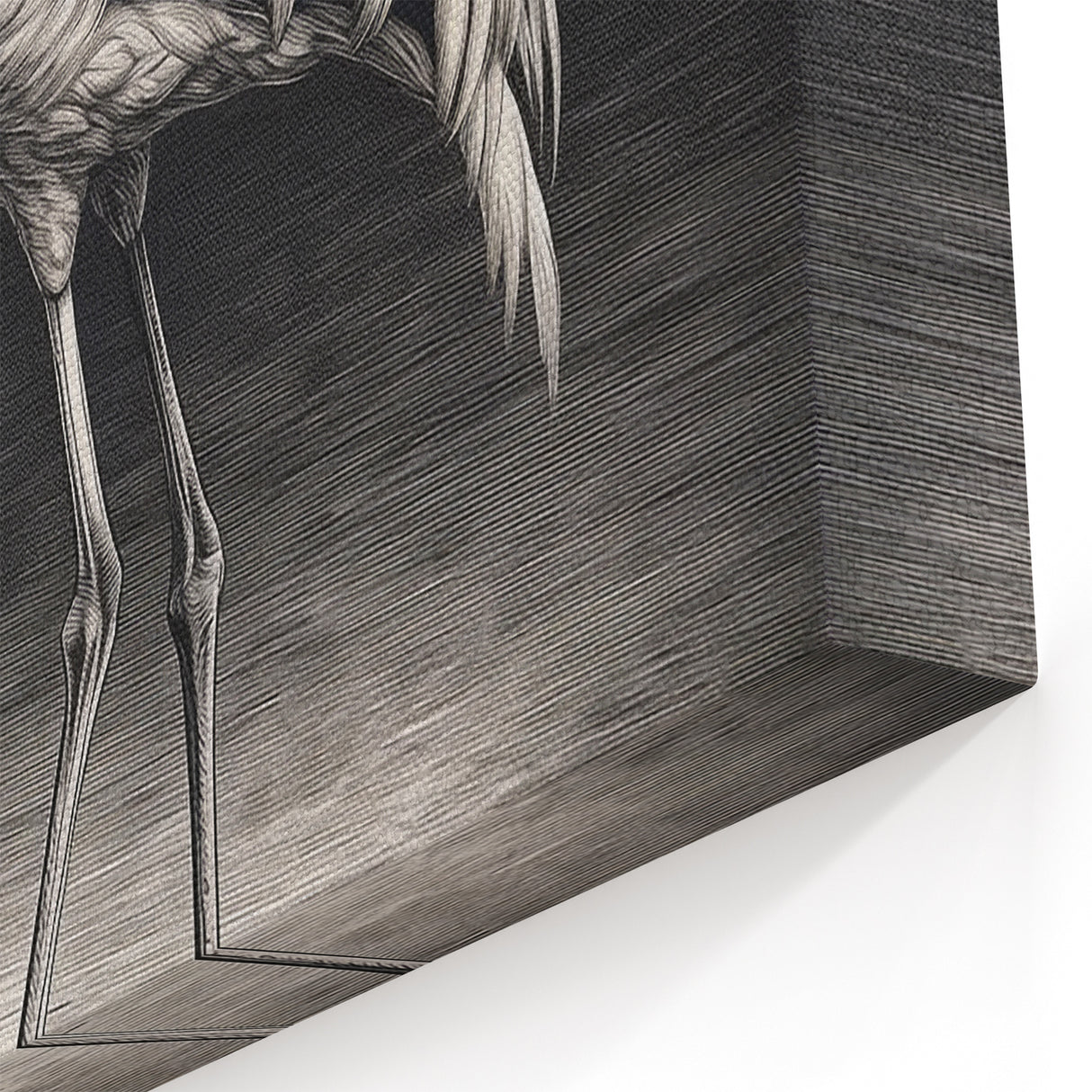 Black and White Flamingo Wall Art - Monochrome Flamingo Canvas Print