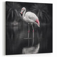 Monochrome Flamingo Wall Art - Elegant Flamingo Canvas Print for Chic Decor