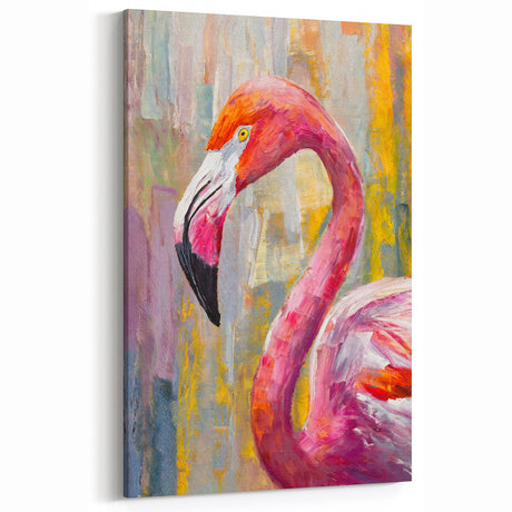 Abstract Flamingo Wall Art - Colorful Flamingo Canvas Print for Artistic Decor