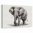 Detailed Elephant Sketch Art - Elegant Black and White Print