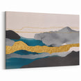 Golden Horizon and Abstract Strokes Art Canvas