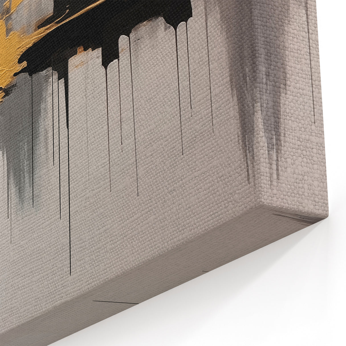 Abstract Gold and Black Strokes Art Canvas