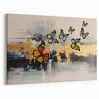 Butterfly Elegance and Abstract Gold Strokes Art Canvas