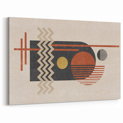 Geometric Lines and Shapes Art - Modern Abstract Canvas Print