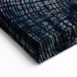 Elegant Rings Abstract Art - Modern Navy Blue and Gold Canvas Print