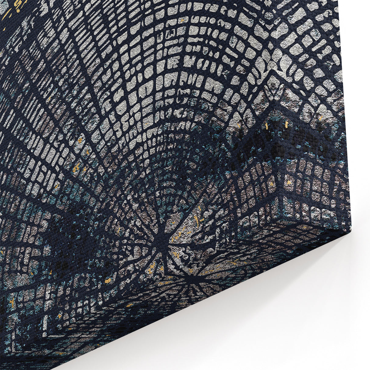 Elegant Abstract Rings Art - Modern Navy Blue and Gold Canvas Print