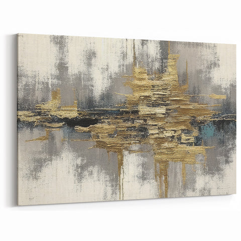 Elegant Abstract Line Art | Textured Strokes and Lines Canvas