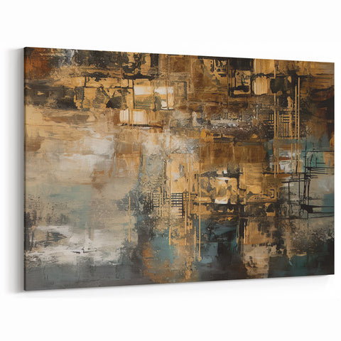 Intricate Abstract Line Art | Textured Strokes and Lines Canvas
