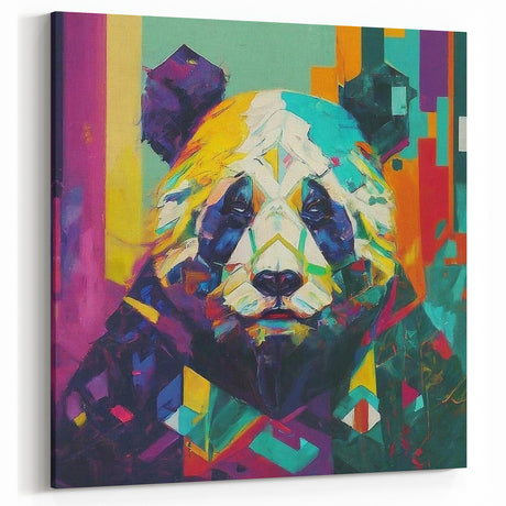 Vibrant Abstract Panda Canvas Print - Panda Bear Art