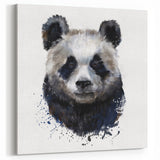 Expressive Panda Canvas Print - Black and White Panda Art